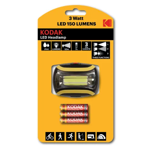 Kodak LED Flashlight Headlamp 150 Lumens